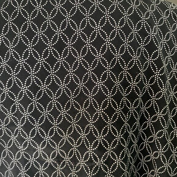 I. Magnin Cotton Button Down Top Sz M Black & White #94B - Picture 6 of 8
